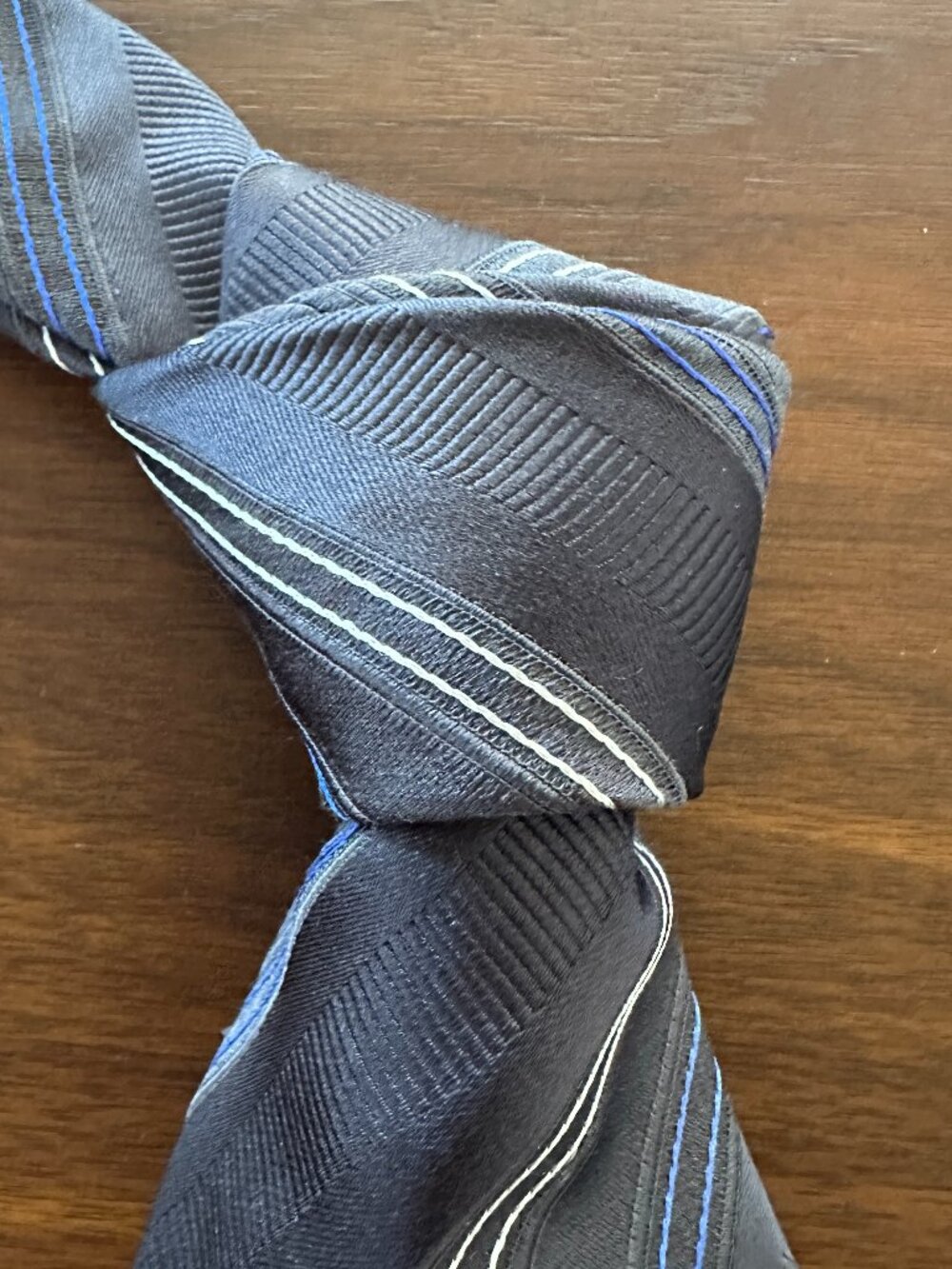 Canali Black Gray Blue Striped Tie